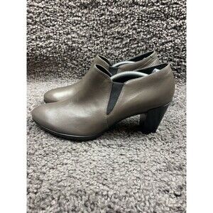 ECCO Low Cut Boots Brown Leather Pull On Boots Women Sz 42 US 11-11.5